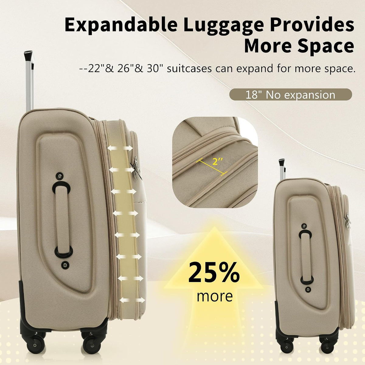 Softside Luggage Set, Travel Suitcase Expandable Lightweight 3 Piece | Luggage Sets with Spinner Wheels 22" 26" 30" Suitcase with TSA Lock (Blue Green)