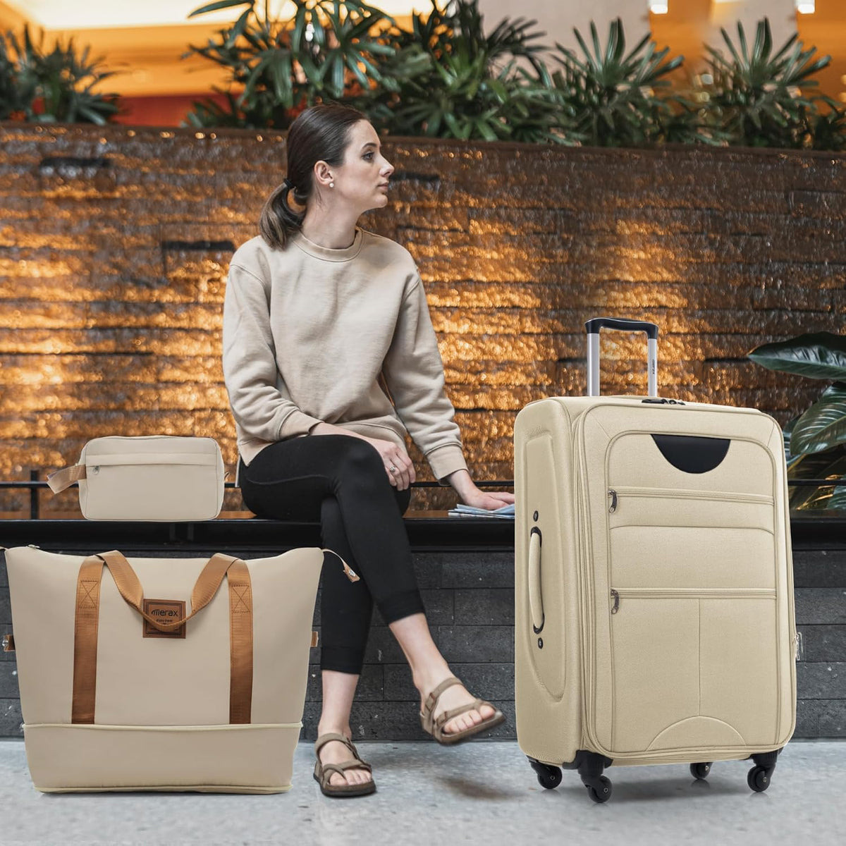 Softside Luggage Set, Travel Suitcase Expandable Lightweight 3 Piece | Luggage Sets with Spinner Wheels 22" 26" 30" Suitcase with TSA Lock (Blue Green)