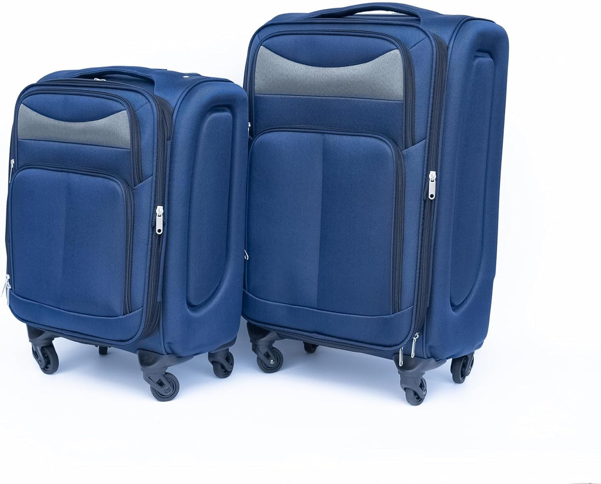 Softside Luggage Set, Travel Suitcase Expandable Lightweight 3 Piece | Luggage Sets with Spinner Wheels 22" 26" 30" Suitcase with TSA Lock (Blue Green)