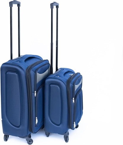 Softside Luggage Set, Travel Suitcase Expandable Lightweight 3 Piece | Luggage Sets with Spinner Wheels 22" 26" 30" Suitcase with TSA Lock (Blue Green)