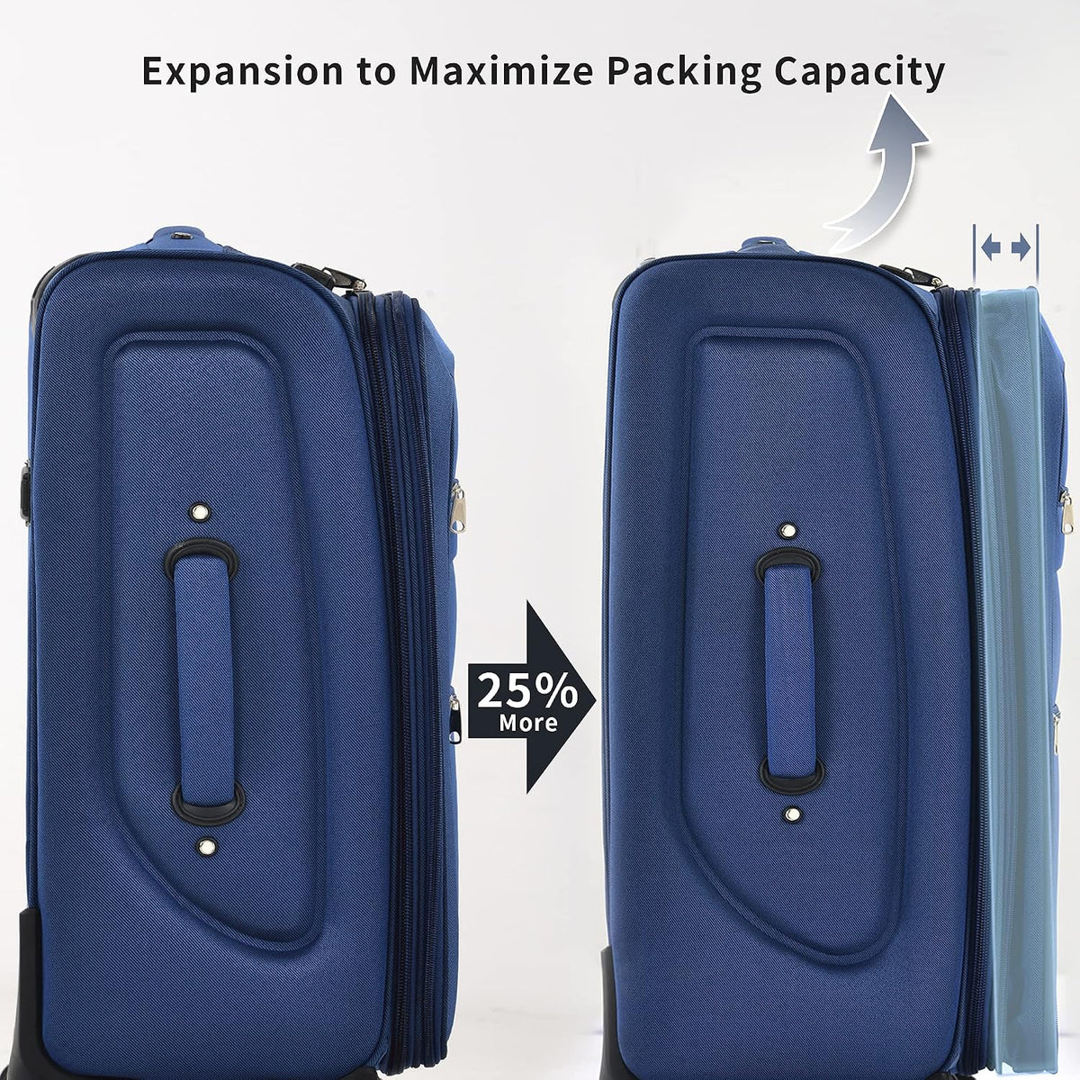 Softside Luggage Set, Travel Suitcase Expandable Lightweight 3 Piece | Luggage Sets with Spinner Wheels 22" 26" 30" Suitcase with TSA Lock (Blue Green)