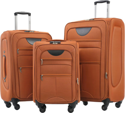 Softside Luggage Set, Travel Suitcase Expandable Lightweight 3 Piece | Luggage Sets with Spinner Wheels 22" 26" 30" Suitcase with TSA Lock (Blue Green)