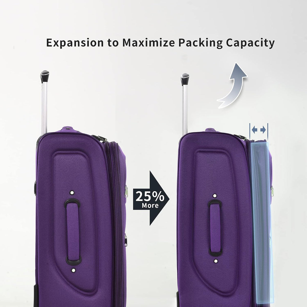 Softside Luggage Set, Travel Suitcase Expandable Lightweight 3 Piece | Luggage Sets with Spinner Wheels 22" 26" 30" Suitcase with TSA Lock (Blue Green)