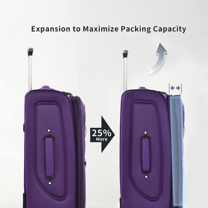 Softside Luggage Set, Travel Suitcase Expandable Lightweight 3 Piece | Luggage Sets with Spinner Wheels 22" 26" 30" Suitcase with TSA Lock (Blue Green)
