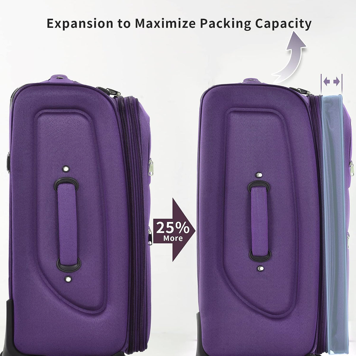 Softside Luggage Set, Travel Suitcase Expandable Lightweight 3 Piece | Luggage Sets with Spinner Wheels 22" 26" 30" Suitcase with TSA Lock (Blue Green)