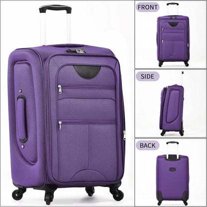 Softside Luggage Set, Travel Suitcase Expandable Lightweight 3 Piece | Luggage Sets with Spinner Wheels 22" 26" 30" Suitcase with TSA Lock (Blue Green)
