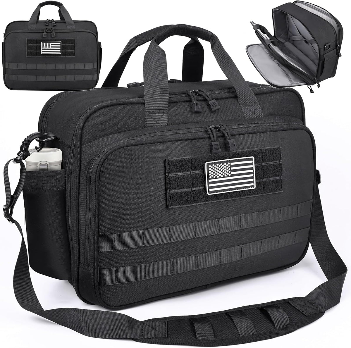 Travel Messenger Laptop Bag 17.3 Inch Carry on Large Tactical Briefcase YKK-Zipper Waterproof Computer Bags for Travel Work Business Overnight