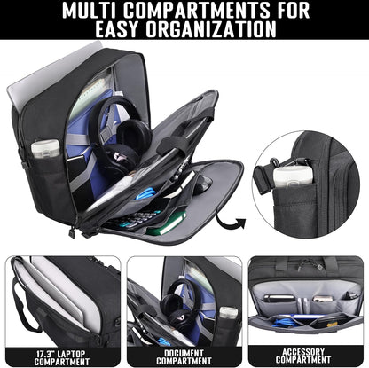 Travel Messenger Laptop Bag 17.3 Inch Carry on Large Tactical Briefcase YKK-Zipper Waterproof Computer Bags for Travel Work Business Overnight
