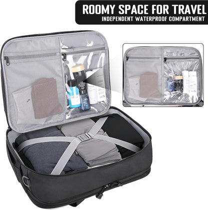 Travel Messenger Laptop Bag 17.3 Inch Carry on Large Tactical Briefcase YKK-Zipper Waterproof Computer Bags for Travel Work Business Overnight