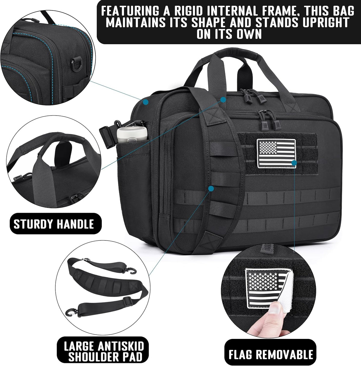 Travel Messenger Laptop Bag 17.3 Inch Carry on Large Tactical Briefcase YKK-Zipper Waterproof Computer Bags for Travel Work Business Overnight