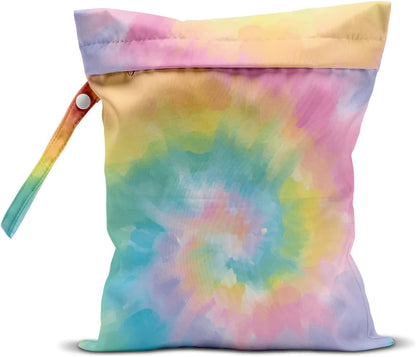 Wet Dry Bag for Baby & Travel - Waterproof Reusable Cloth Diaper Bag for Wet Clothes, Swimwear & Gym - Leakproof Hanging Storage Bag with Snap Handle, Ocean Friends Theme