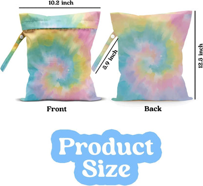 Wet Dry Bag for Baby & Travel - Waterproof Reusable Cloth Diaper Bag for Wet Clothes, Swimwear & Gym - Leakproof Hanging Storage Bag with Snap Handle, Ocean Friends Theme
