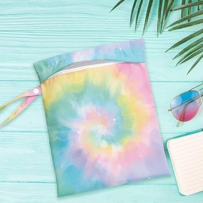 Wet Dry Bag for Baby & Travel - Waterproof Reusable Cloth Diaper Bag for Wet Clothes, Swimwear & Gym - Leakproof Hanging Storage Bag with Snap Handle, Ocean Friends Theme
