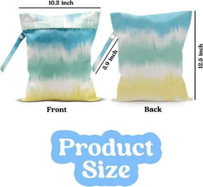 Wet Dry Bag for Baby & Travel - Waterproof Reusable Cloth Diaper Bag for Wet Clothes, Swimwear & Gym - Leakproof Hanging Storage Bag with Snap Handle, Ocean Friends Theme