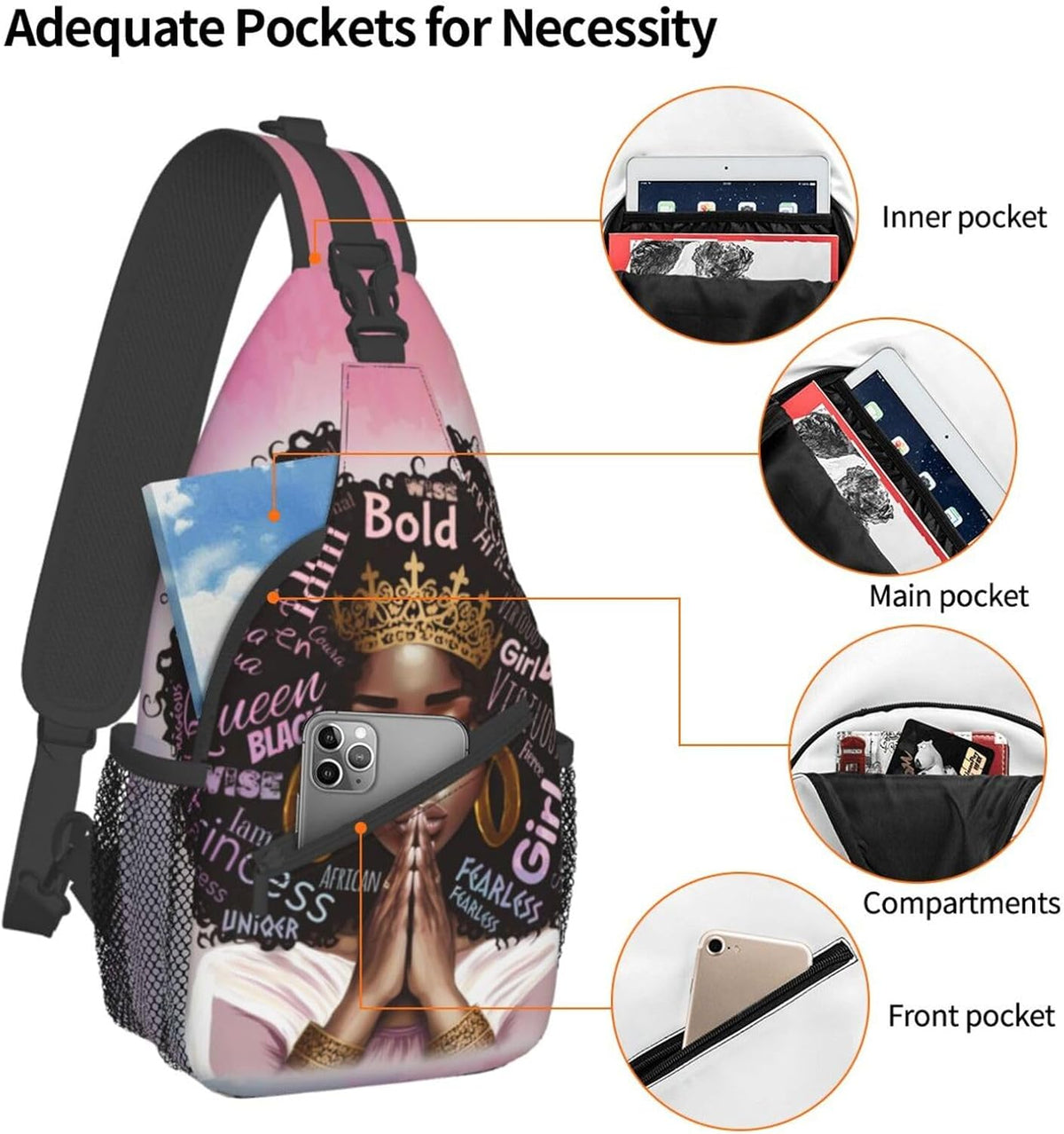 Sling Bag Crossbody Backpack Hiking Travel Daypack Chest Bag Lightweight Shoulder Bag For Women Men Gift