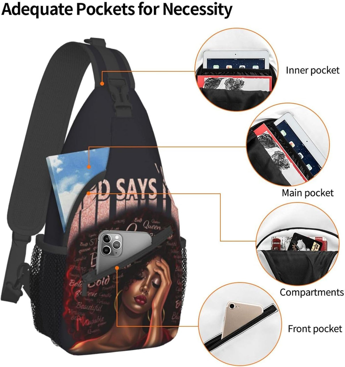 Sling Bag Crossbody Backpack Hiking Travel Daypack Chest Bag Lightweight Shoulder Bag For Women Men Gift