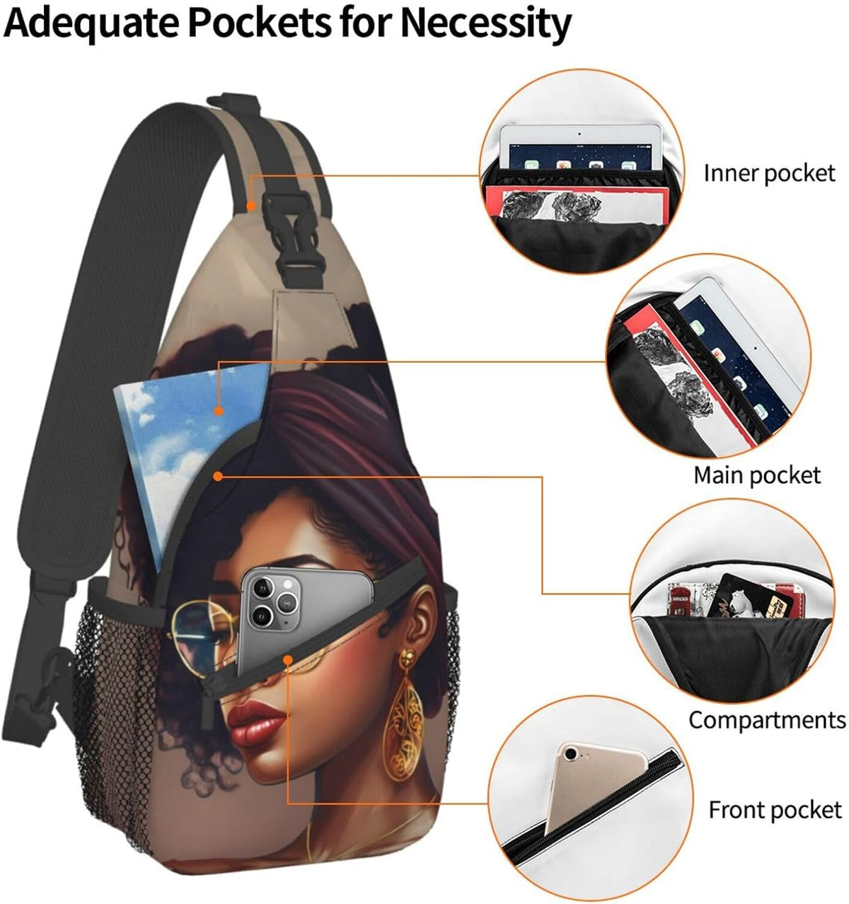 Sling Bag Crossbody Backpack Hiking Travel Daypack Chest Bag Lightweight Shoulder Bag For Women Men Gift