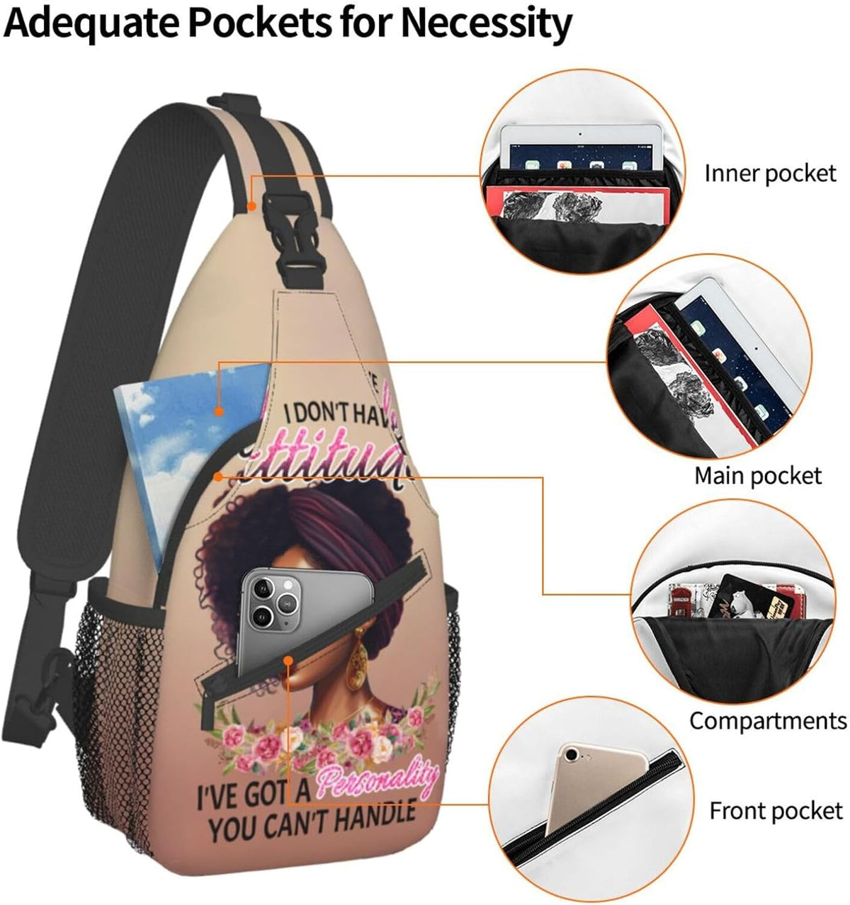 Sling Bag Crossbody Backpack Hiking Travel Daypack Chest Bag Lightweight Shoulder Bag For Women Men Gift