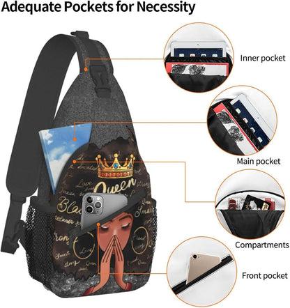 Sling Bag Crossbody Backpack Hiking Travel Daypack Chest Bag Lightweight Shoulder Bag For Women Men Gift