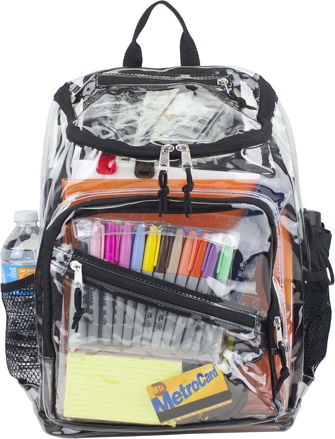 Clear Bag for Work Shopping Bags for Women Transparent PVC Clear Gym Bag See Through Heavy Duty Backpack Book Bag