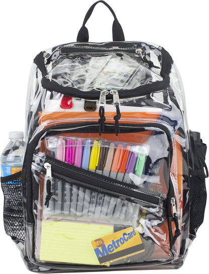 Clear Bag for Work Shopping Bags for Women Transparent PVC Clear Gym Bag See Through Heavy Duty Backpack Book Bag