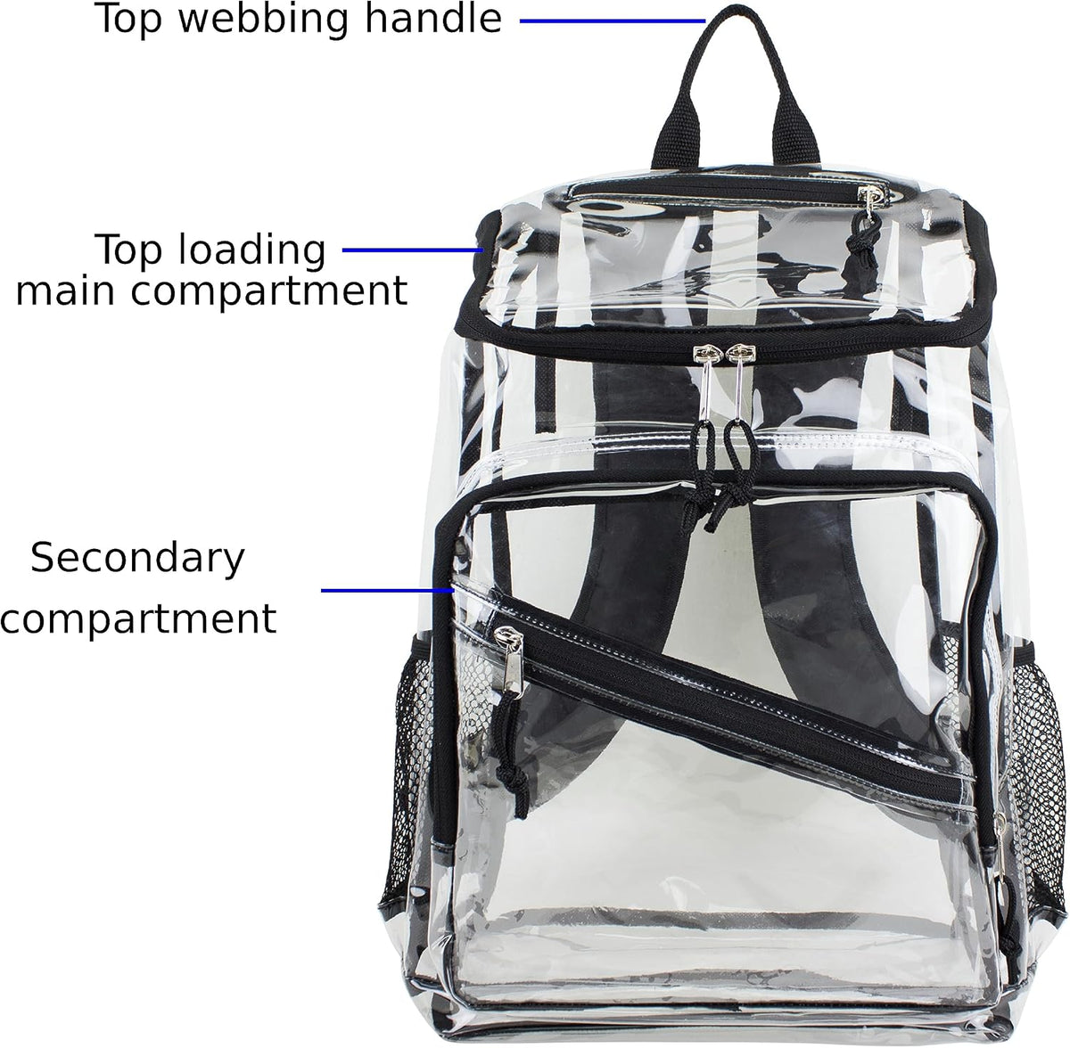 Clear Bag for Work Shopping Bags for Women Transparent PVC Clear Gym Bag See Through Heavy Duty Backpack Book Bag