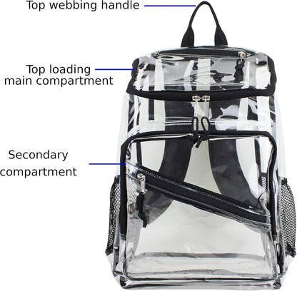 Clear Bag for Work Shopping Bags for Women Transparent PVC Clear Gym Bag See Through Heavy Duty Backpack Book Bag