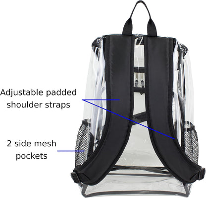 Clear Bag for Work Shopping Bags for Women Transparent PVC Clear Gym Bag See Through Heavy Duty Backpack Book Bag