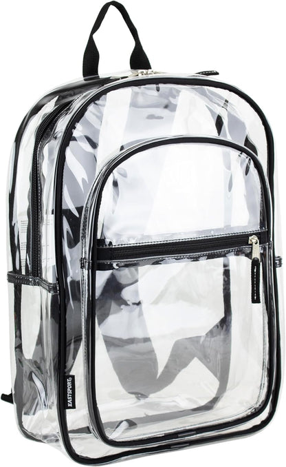 Clear Bag for Work Shopping Bags for Women Transparent PVC Clear Gym Bag See Through Heavy Duty Backpack Book Bag