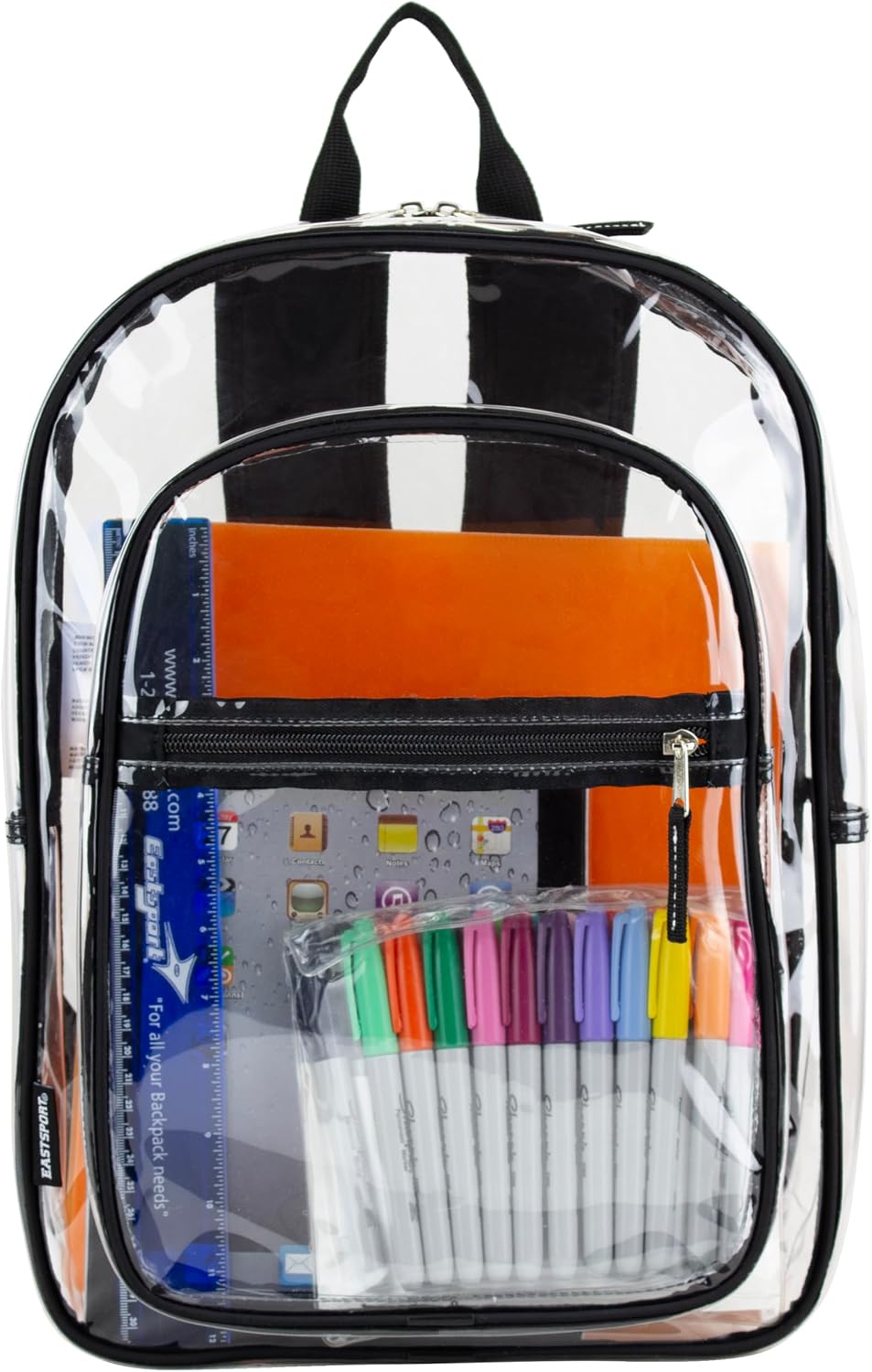 Clear Bag for Work Shopping Bags for Women Transparent PVC Clear Gym Bag See Through Heavy Duty Backpack Book Bag