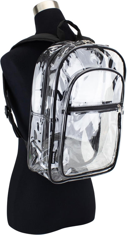Clear Bag for Work Shopping Bags for Women Transparent PVC Clear Gym Bag See Through Heavy Duty Backpack Book Bag