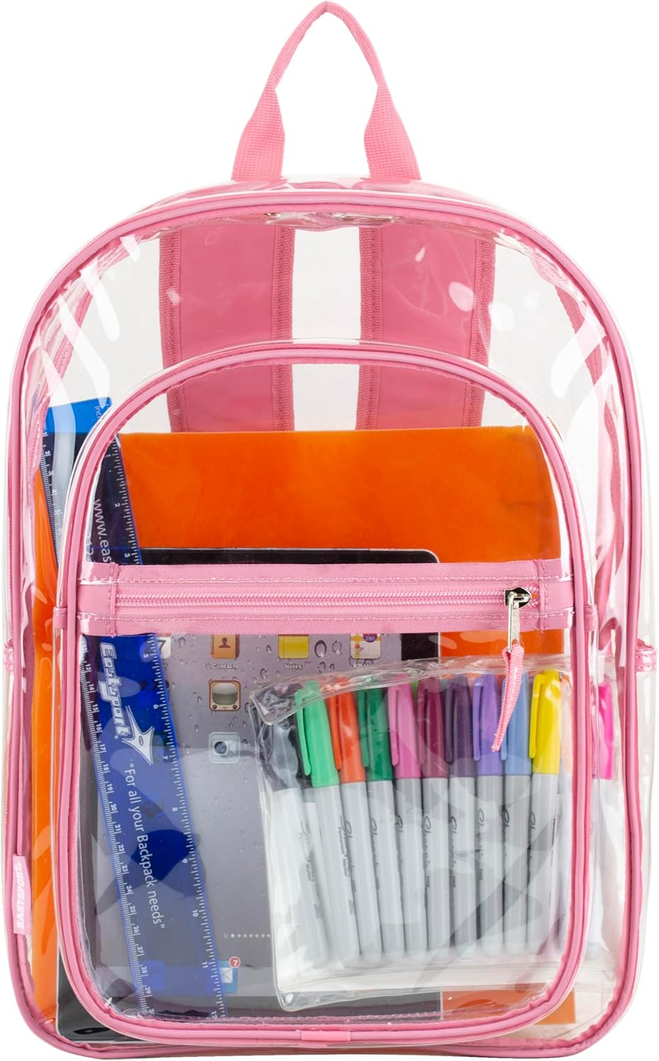 Clear Bag for Work Shopping Bags for Women Transparent PVC Clear Gym Bag See Through Heavy Duty Backpack Book Bag
