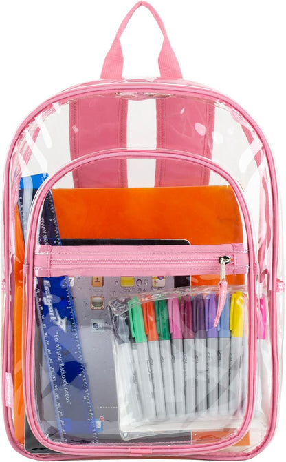 Clear Bag for Work Shopping Bags for Women Transparent PVC Clear Gym Bag See Through Heavy Duty Backpack Book Bag