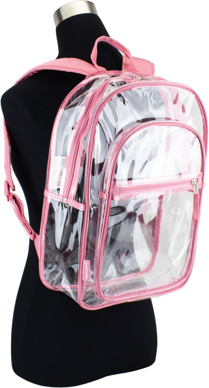 Clear Bag for Work Shopping Bags for Women Transparent PVC Clear Gym Bag See Through Heavy Duty Backpack Book Bag