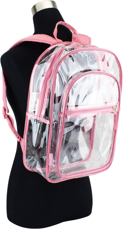Clear Bag for Work Shopping Bags for Women Transparent PVC Clear Gym Bag See Through Heavy Duty Backpack Book Bag