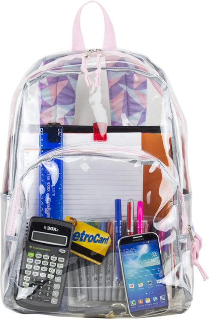 Clear Bag for Work Shopping Bags for Women Transparent PVC Clear Gym Bag See Through Heavy Duty Backpack Book Bag