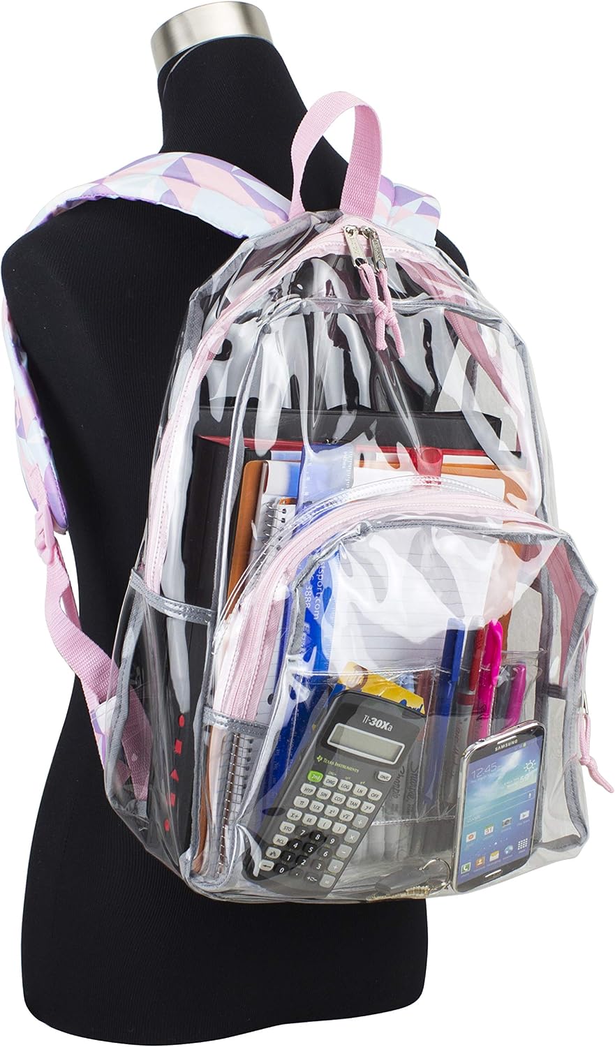 Clear Bag for Work Shopping Bags for Women Transparent PVC Clear Gym Bag See Through Heavy Duty Backpack Book Bag
