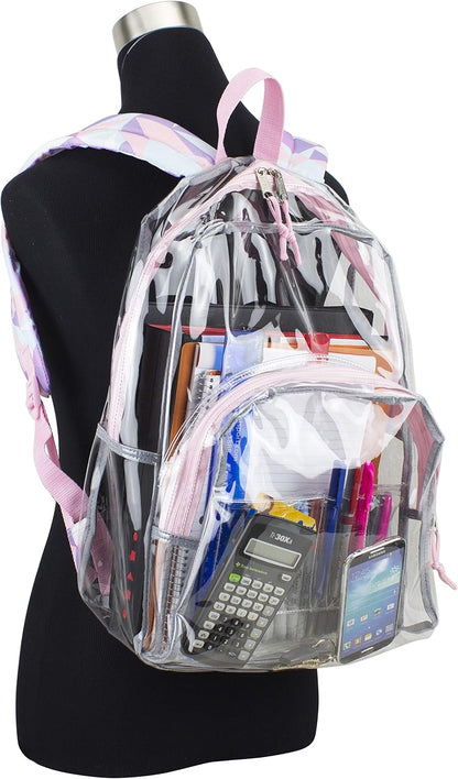Clear Bag for Work Shopping Bags for Women Transparent PVC Clear Gym Bag See Through Heavy Duty Backpack Book Bag