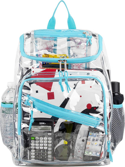 Clear Bag for Work Shopping Bags for Women Transparent PVC Clear Gym Bag See Through Heavy Duty Backpack Book Bag
