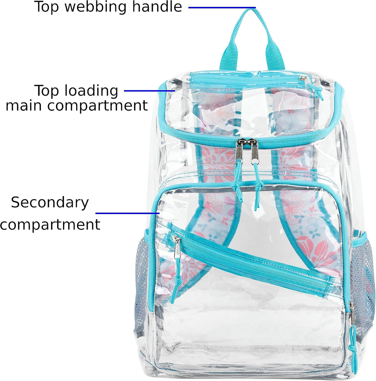 Clear Bag for Work Shopping Bags for Women Transparent PVC Clear Gym Bag See Through Heavy Duty Backpack Book Bag