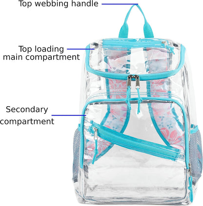 Clear Bag for Work Shopping Bags for Women Transparent PVC Clear Gym Bag See Through Heavy Duty Backpack Book Bag