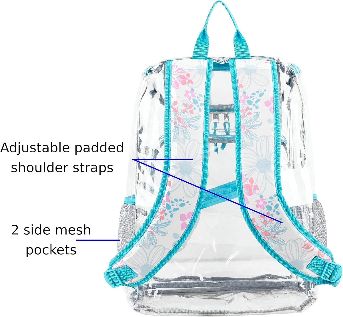 Clear Bag for Work Shopping Bags for Women Transparent PVC Clear Gym Bag See Through Heavy Duty Backpack Book Bag