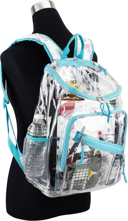 Clear Bag for Work Shopping Bags for Women Transparent PVC Clear Gym Bag See Through Heavy Duty Backpack Book Bag