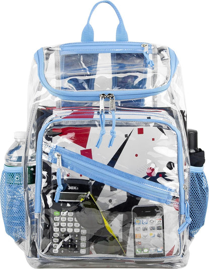 Clear Bag for Work Shopping Bags for Women Transparent PVC Clear Gym Bag See Through Heavy Duty Backpack Book Bag
