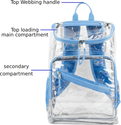 Clear Bag for Work Shopping Bags for Women Transparent PVC Clear Gym Bag See Through Heavy Duty Backpack Book Bag