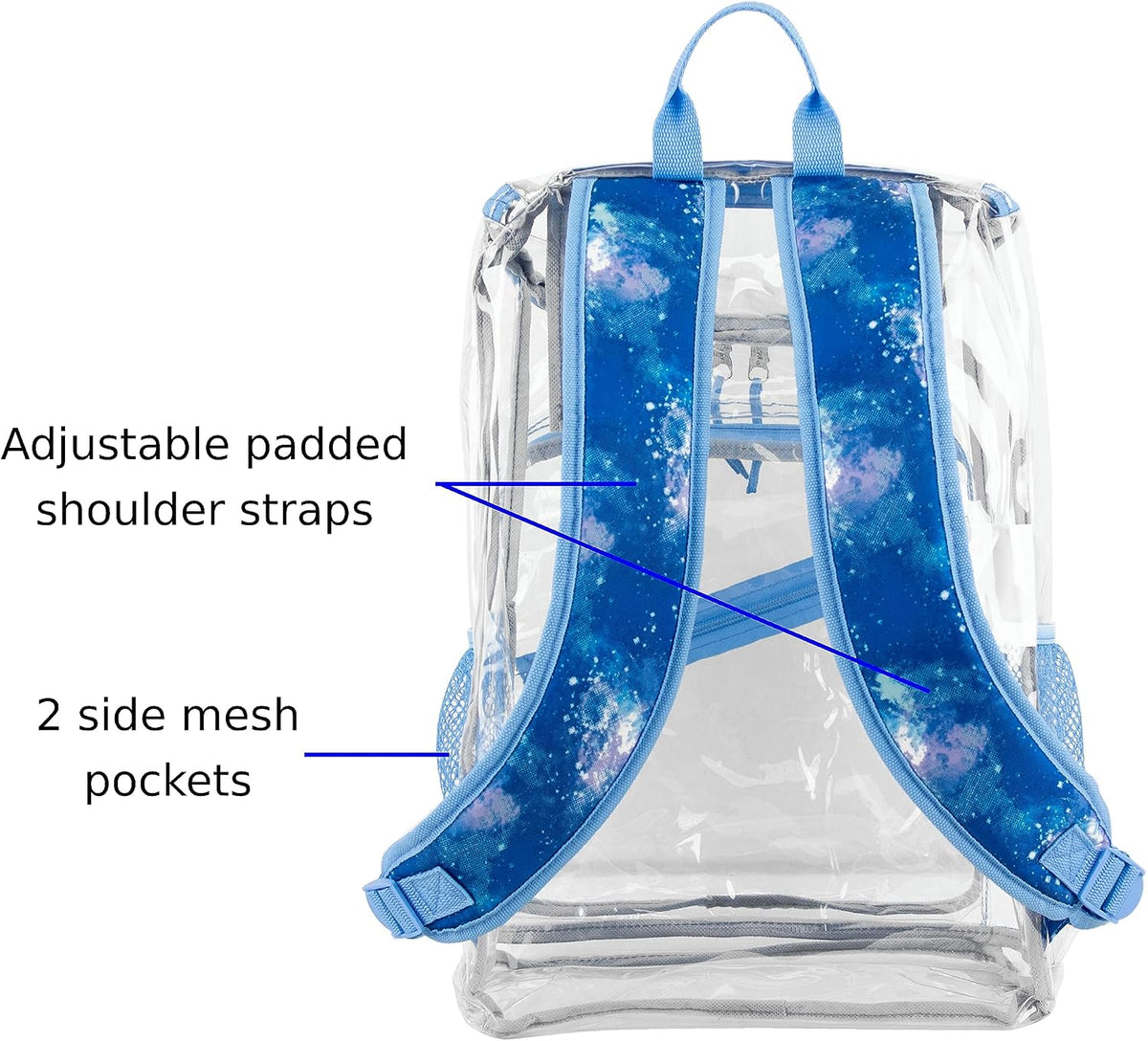 Clear Bag for Work Shopping Bags for Women Transparent PVC Clear Gym Bag See Through Heavy Duty Backpack Book Bag