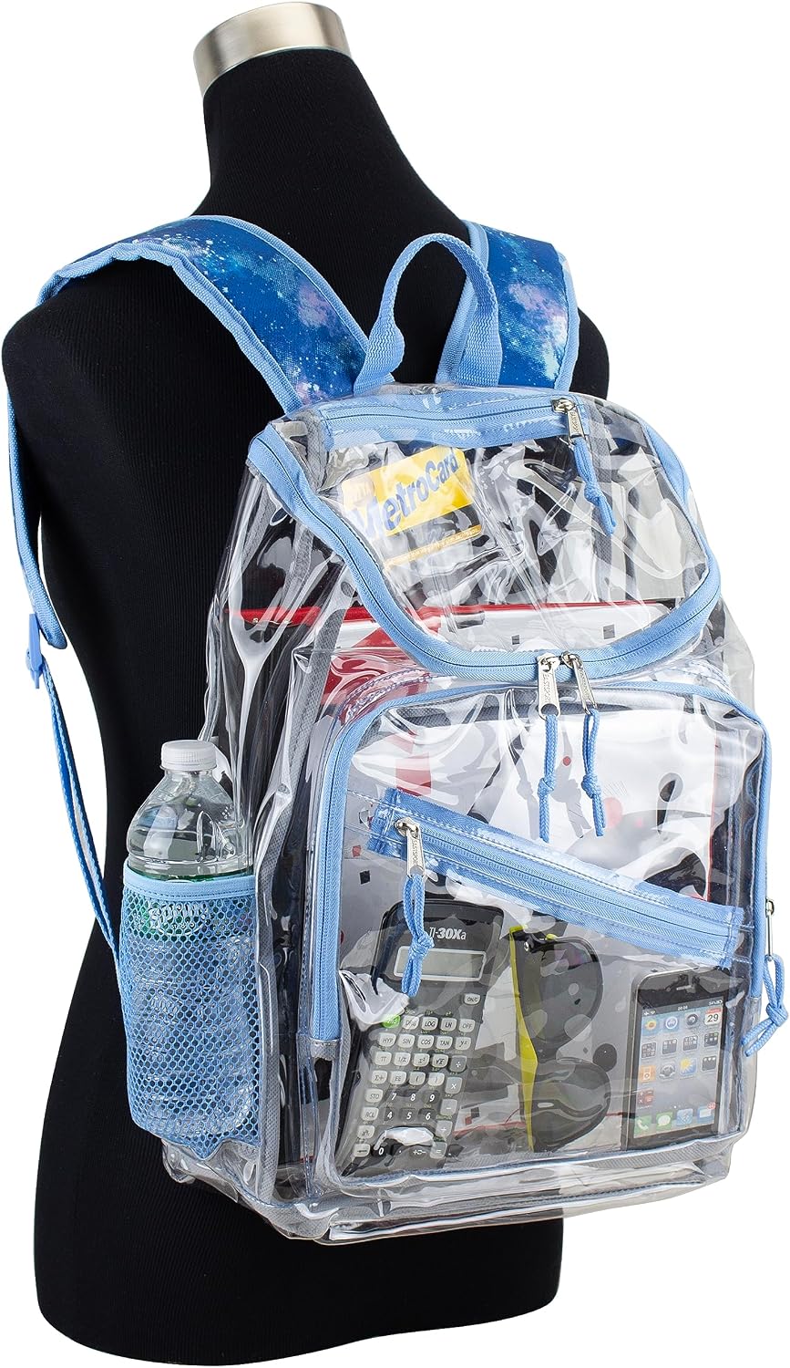 Clear Bag for Work Shopping Bags for Women Transparent PVC Clear Gym Bag See Through Heavy Duty Backpack Book Bag