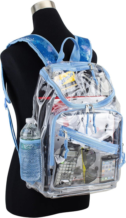 Clear Bag for Work Shopping Bags for Women Transparent PVC Clear Gym Bag See Through Heavy Duty Backpack Book Bag