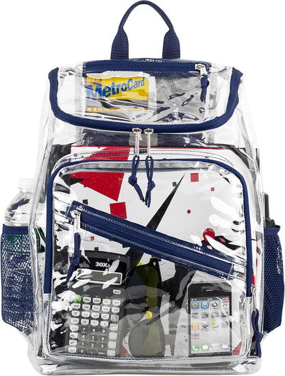 Clear Bag for Work Shopping Bags for Women Transparent PVC Clear Gym Bag See Through Heavy Duty Backpack Book Bag