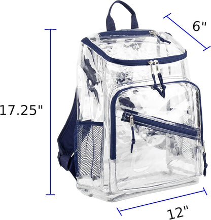 Clear Bag for Work Shopping Bags for Women Transparent PVC Clear Gym Bag See Through Heavy Duty Backpack Book Bag